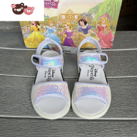 绿彩虹光撤柜儿童公主凉鞋夏季女童亮片渐变轻便软底防滑耐磨魔术贴时装鞋