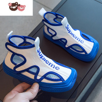 绿彩虹光儿童包头凉鞋2022夏季新款女童帆布鞋中大童男童运动镂空小童鞋子