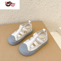 绿彩虹光宝宝包头凉鞋夏季新款男童镂空透气罗马凉鞋女童帆布鞋幼儿园鞋子