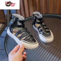 绿彩虹光儿童凉鞋女2022夏季女童罗马鞋时尚女孩包头凉靴休闲运动网鞋