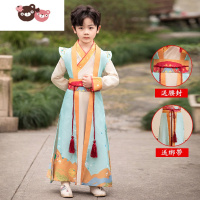 绿彩虹光汉服男童夏季儿童古装超仙女童2022新款国学服演出服男孩古风唐装