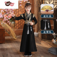 绿彩虹光儿童古装汉服帅气男童女童武侠侠客锦衣卫演出服装春装原创国学服