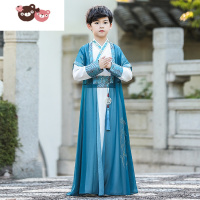 绿彩虹光汉服男童国学服大合唱中国风古装服装三字经弟子规儿童六一演出服