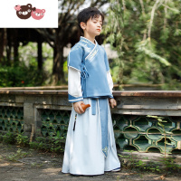 绿彩虹光儿童汉服男童国学服装古装男孩春夏古风帅气公子六一演出服中国风