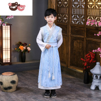 绿彩虹光汉服男童国学服三字经表演服女童古装中国风儿童朗诵合唱演出服装