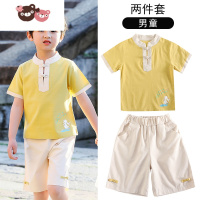 绿彩虹光儿童汉服小学生校服男童夏装中国风女童古装演出服唐装幼儿园班服