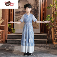 绿彩虹光男孩汉服中国风2022夏季儿童唐装幼儿园侠客男童古装演出服
