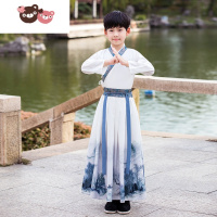 绿彩虹光汉服男童春秋少爷服古风男孩童装超仙儿童夏季国学服2022古装唐装演出服