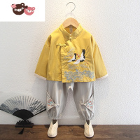 绿彩虹光儿童春装汉服宝宝春秋周岁礼服古装男童六一表演服夏季复古唐装潮演出服