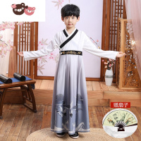 绿彩虹光儿童汉服男童春秋少爷服小男孩古装唐装中国风国学服2022新款古风演出服