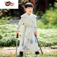绿彩虹光儿童汉服男童夏装薄款中国风幼儿园男孩古风汉服国学服高端原创演出服
