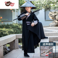 绿彩虹光汉服男童冬装加厚儿童古装侠客装男孩侠客风宋制小学生国学服春秋演出服