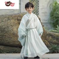绿彩虹光汉服男童春秋2022新款中国风古装儿童男孩帅气超仙夏装古风国学服演出服