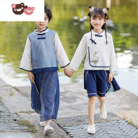 绿彩虹光汉服男童古装男女童套装中国风唐装超仙4女孩春古风秋5儿童演出服