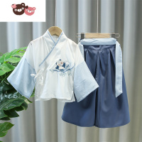 绿彩虹光2022年新款汉服童装男童春秋中国风套装小学生六一国风演出服薄款