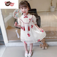 绿彩虹光女童汉服夏季2022新款儿童装中国风周岁连衣裙女宝宝改良旗袍夏款裙子