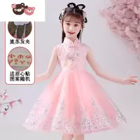 绿彩虹光女童旗袍连衣裙公主礼服夏装新款洋气改良古装仙女裙女童唐装童装裙子