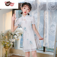 绿彩虹光亲子旗袍夏季新款2022中国风改良版母女装短袖连衣裙显瘦女童洋气裙子