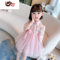 绿彩虹光婴儿抓周岁礼服旗袍夏季女宝宝中国风连衣裙女童2022新款唐装裙子