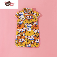 绿彩虹光女童古风国潮改良小旗袍连衣裙夏季2二3周岁宝宝2022夏装儿童古装裙子