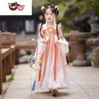 绿彩虹光2022新款汉服女童古装襦裙超仙儿童唐装小女孩古风连衣裙薄款夏季裙子