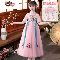 绿彩虹光汉服女童夏季连衣裙2022夏装新款儿童古装夏装小女孩古风裙子夏款