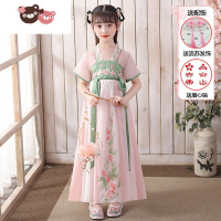 绿彩虹光儿童汉服女童夏季古装中国风连衣裙夏装古风衣服女孩高端超仙薄款裙子
