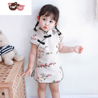 绿彩虹光女童旗袍2022夏款短袖童装中国风小孩子洋气旗袍亲子旗袍母女装裙子