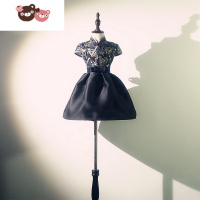 绿彩虹光儿童旗袍国风高级礼服女童周岁礼服女宝宝公主风女童夏款国潮风裙子