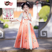 绿彩虹光汉服女童夏季2022新款古装儿童中国风夏装超仙古风小女孩改良襦裙裙子