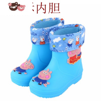 绿彩虹光儿童雨鞋女水鞋春季防滑加绒宝宝水靴幼儿小童男童橡胶套鞋中大童