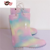 绿彩虹光彩虹亲子雨鞋成人儿童女宝宝小学生四季防滑防水中筒雨靴可爱