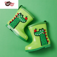绿彩虹光儿童雨鞋宝宝雨衣雨靴套装新款可爱卡通水鞋室外防水卡通恐龙男女