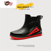 绿彩虹光学生雨鞋男青少年时尚款水靴初中大童男生防水鞋防滑软底短筒雨靴