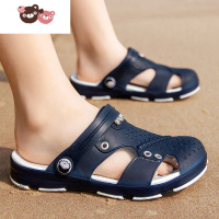 绿彩虹光2022夏季儿童拖鞋男童凉鞋中大童涉水洞洞沙滩鞋防滑小男孩凉拖鞋