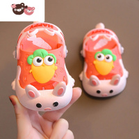 绿彩虹光儿童洞洞拖鞋夏季女童男童婴幼1-3岁2户外防滑可爱小孩宝宝凉拖鞋