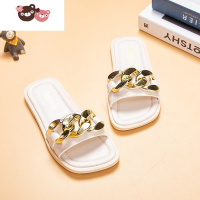 绿彩虹光儿童女2021夏季新款复古外穿女童公主小女孩软底防滑一字拖鞋