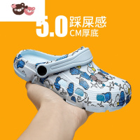 绿彩虹光儿童2022新款凉鞋男童卡通夏款沙滩鞋中大童洞洞鞋女童拖鞋小男孩