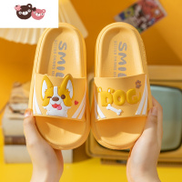 绿彩虹光柯基小狗儿童拖鞋男童女童夏季新款室内防滑洗澡卡通小孩亲子凉拖