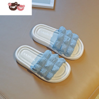 绿彩虹光儿童外穿拖鞋2022年夏季新款松糕防滑时尚百搭女童软底一字凉拖鞋