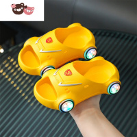 绿彩虹光发光亮灯跑车网红汽车鞋夏季儿童凉拖鞋男童拖鞋软底宝宝外穿家用