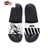 绿彩虹光动漫火影水墨中国风忍者拖鞋家居亲子青少年男生大童防滑一字拖