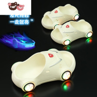 绿彩虹光儿童拖鞋夏季男童男孩发光室穿软底防滑小童小孩宝宝凉拖鞋女