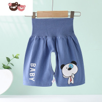 绿彩虹光夏季薄款宝宝裤子休闲开裆裤子洋气高腰护肚脐短裤五分婴儿夏装