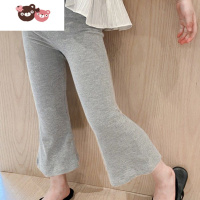 绿彩虹光女童喇叭裤2022夏新款9分裤经典弹力修身淑女裤儿童打底裤裤子