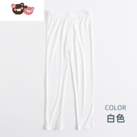 绿彩虹光女童打底裤夏季薄款宝宝莫代尔冰丝防蚊裤子夏天儿童白色外穿长裤