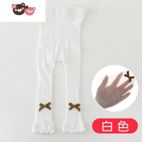 绿彩虹光女童打底裤夏季薄款洋气婴儿宝宝外穿网眼白色九分儿童连裤袜裤子