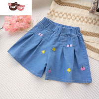 绿彩虹光女童裤子夏季薄款儿童短裤外穿夏装裤子女大童牛仔女孩裙裤2022潮