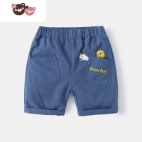 绿彩虹光儿童五分裤夏装2022新款 韩版小男童休闲裤宝宝棉质刺绣短裤外穿 裤子