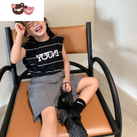 绿彩虹光2022夏季女童短裤新款儿童裤子韩版西装裤宝宝休闲洋气五分裤子潮